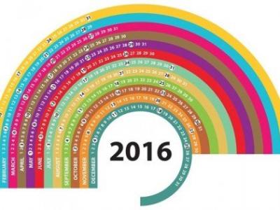 35+ Mẫu lịch 1 tờ 2016 (Vector)