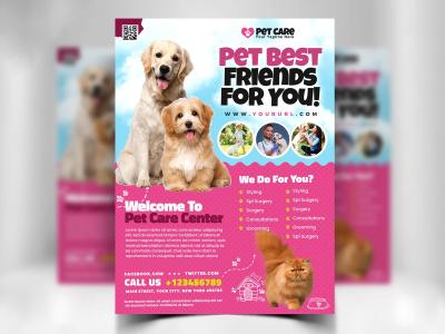 Mẫu thiết kế tờ rơi thú cưng PSD (free)