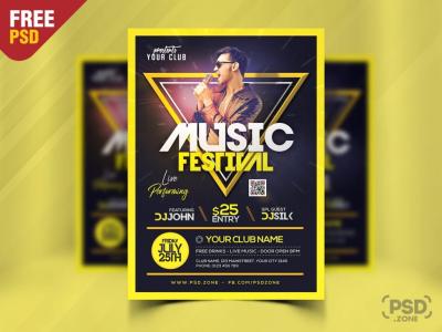 Tải miễn phí bộ sưu tập tờ rơi PSD Music Festival hot nhất 2021