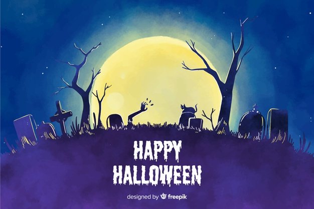 Watercolor style background halloween