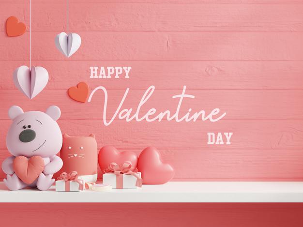 mock up wall valentine day