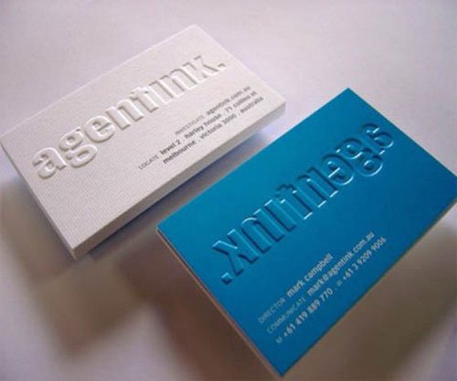 in name card dập nổi